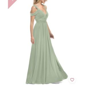 Azazie Calla Formal Dress in Dusty Sage Size 8